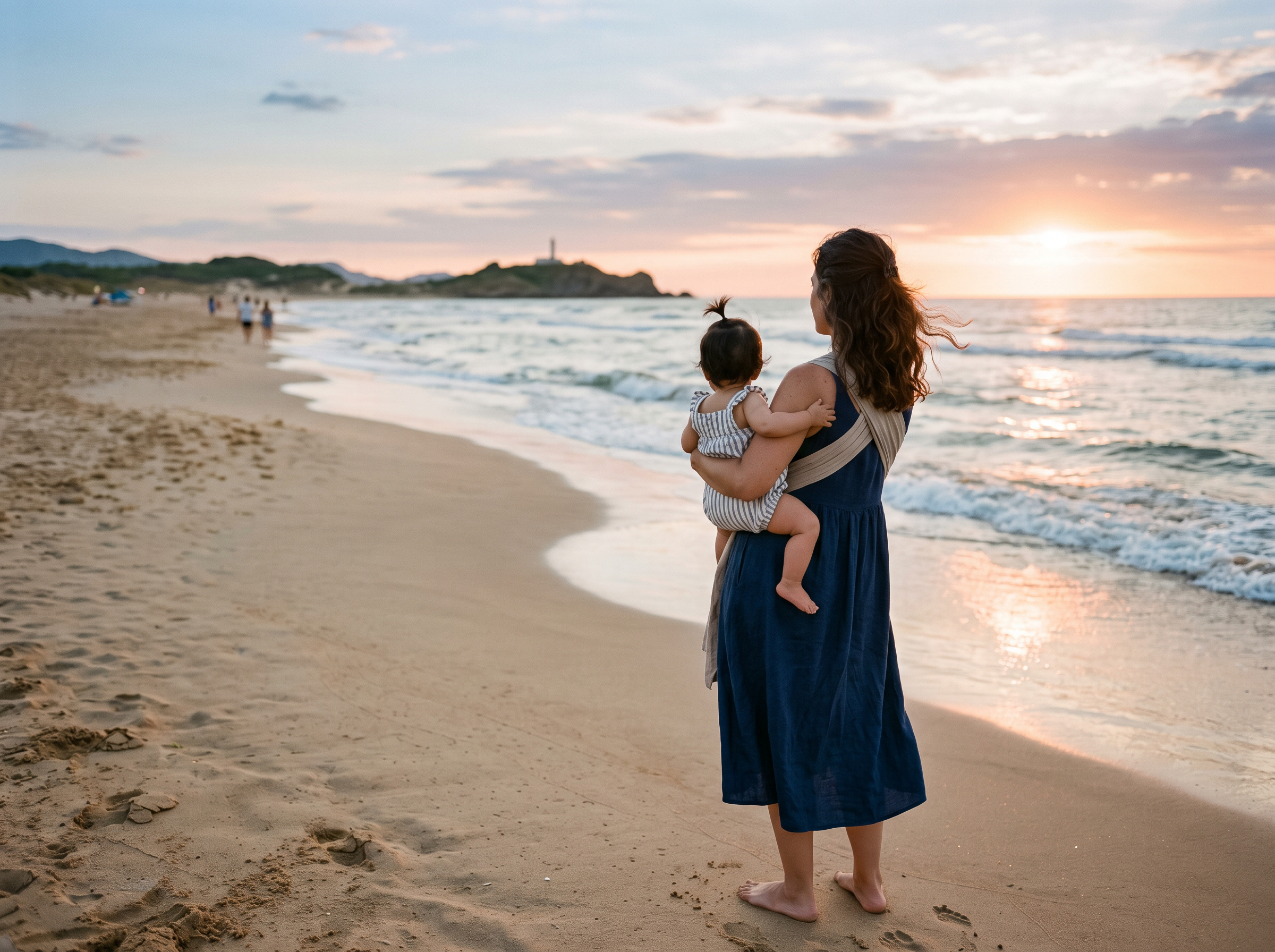 Larissa traveling with her baby Nayeli